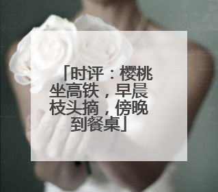 时评：樱桃坐高铁，早晨枝头摘，傍晚到餐桌