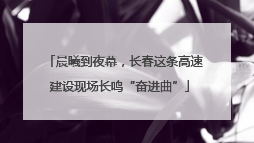 晨曦到夜幕，长春这条高速建设现场长鸣“奋进曲”