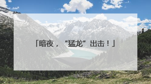 暗夜，“猛龙”出击！