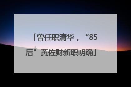 曾任职清华，“85后”黄佐财新职明确