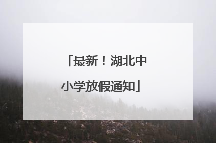 最新！湖北中小学放假通知