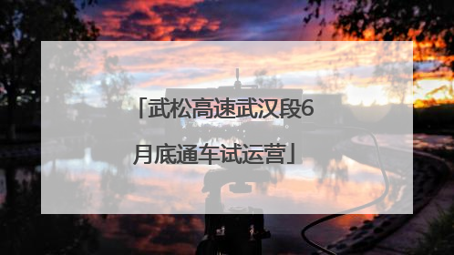 武松高速武汉段6月底通车试运营
