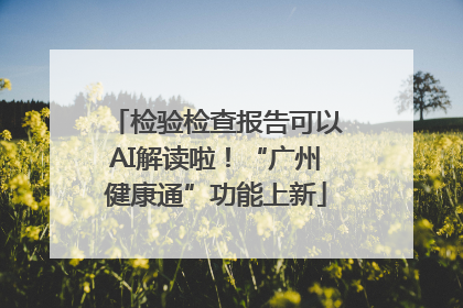 检验检查报告可以AI解读啦！“广州健康通”功能上新