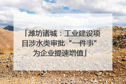 潍坊诸城：工业建设项目涉水类审批“一件事” 为企业提速增值