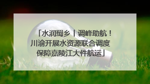 水润蜀乡丨调峰助航！川渝开展水资源联合调度保障嘉陵江大件航运