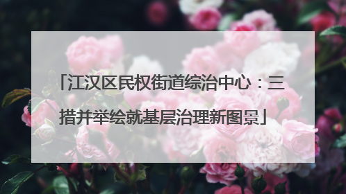 江汉区民权街道综治中心：三措并举绘就基层治理新图景