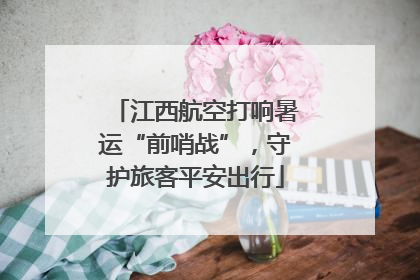 江西航空打响暑运“前哨战”，守护旅客平安出行