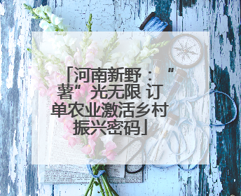 河南新野：“薯”光无限 订单农业激活乡村振兴密码