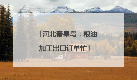 河北秦皇岛：粮油加工出口订单忙