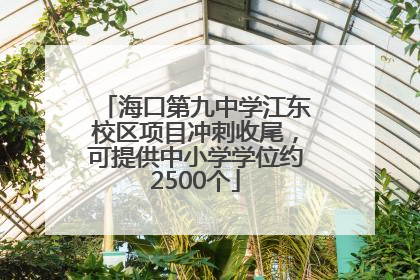海口第九中学江东校区项目冲刺收尾，可提供中小学学位约2500个
