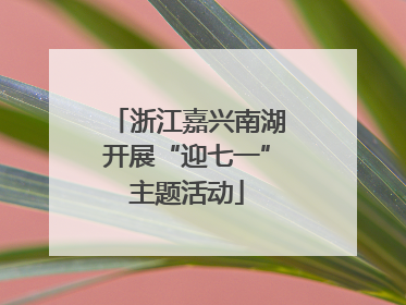 浙江嘉兴南湖开展“迎七一”主题活动