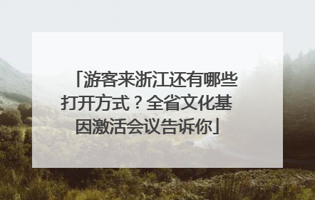 游客来浙江还有哪些打开方式？全省文化基因激活会议告诉你