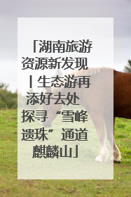 湖南旅游资源新发现丨生态游再添好去处 探寻“雪峰遗珠”通道麒麟山