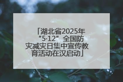 湖北省2025年“5·12”全国防灾减灾日集中宣传教育活动在汉启动