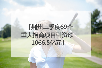 荆州二季度69个重大招商项目引资额1066.5亿元