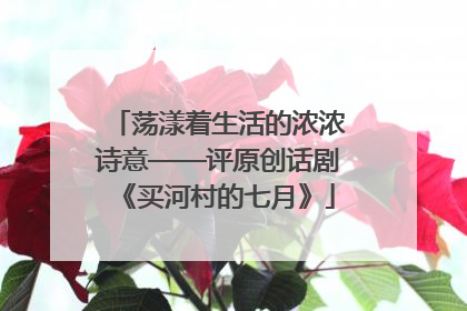 荡漾着生活的浓浓诗意——评原创话剧《买河村的七月》