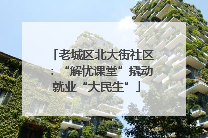 老城区北大街社区：“解忧课堂”撬动就业“大民生”