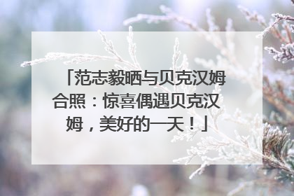范志毅晒与贝克汉姆合照：惊喜偶遇贝克汉姆，美好的一天！