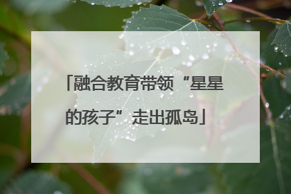 融合教育带领“星星的孩子”走出孤岛
