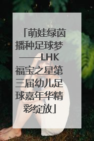萌娃绿茵播种足球梦——LHK福宝之星第三届幼儿足球嘉年华精彩绽放