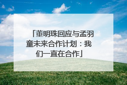 董明珠回应与孟羽童未来合作计划：我们一直在合作