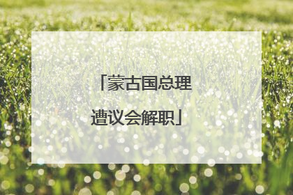 蒙古国总理遭议会解职