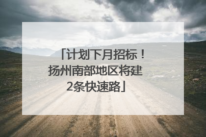 计划下月招标！扬州南部地区将建2条快速路