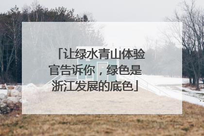 让绿水青山体验官告诉你，绿色是浙江发展的底色