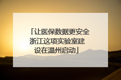 让医保数据更安全 浙江这项实验室建设在温州启动