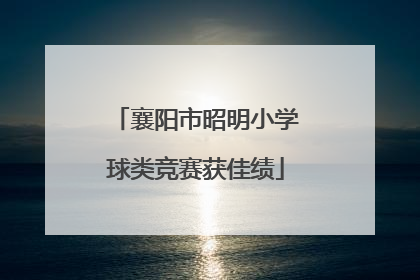 襄阳市昭明小学球类竞赛获佳绩