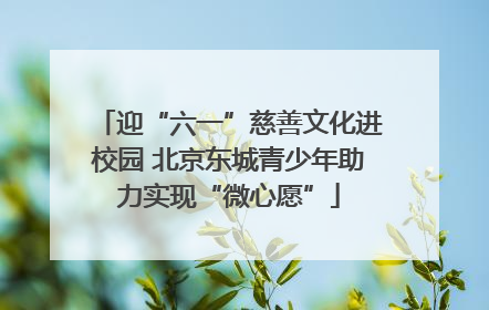 迎“六一”慈善文化进校园 北京东城青少年助力实现“微心愿”