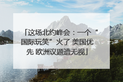 这场北约峰会：一个“国际玩笑”火了 美国优先 欧洲议题遭无视