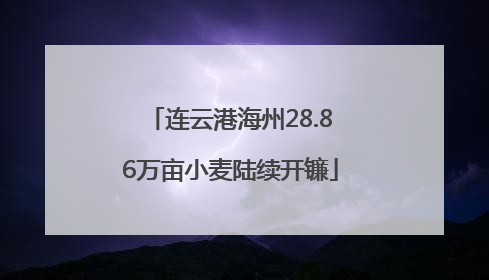 连云港海州28.86万亩小麦陆续开镰