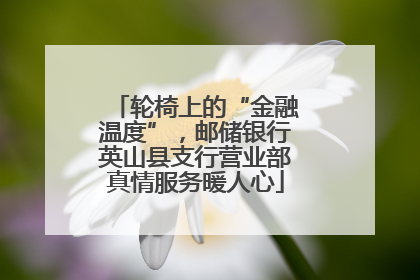 轮椅上的“金融温度”，邮储银行英山县支行营业部真情服务暖人心