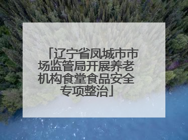 辽宁省凤城市市场监管局开展养老机构食堂食品安全专项整治
