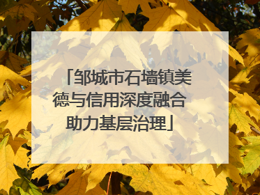邹城市石墙镇美德与信用深度融合助力基层治理
