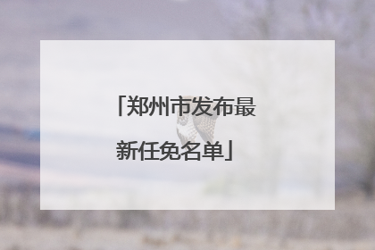 郑州市发布最新任免名单