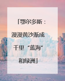 鄂尔多斯：漫漫黄沙渐成千里“蓝海”和绿洲