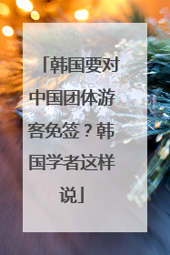 韩国要对中国团体游客免签？韩国学者这样说