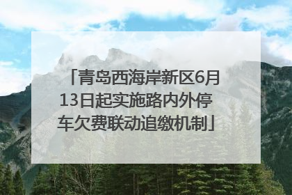 青岛西海岸新区6月13日起实施路内外停车欠费联动追缴机制