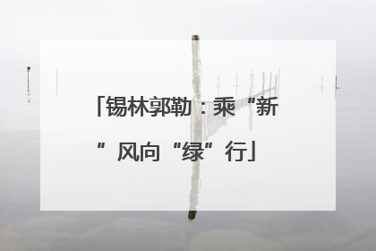 锡林郭勒：乘“新”风向“绿”行