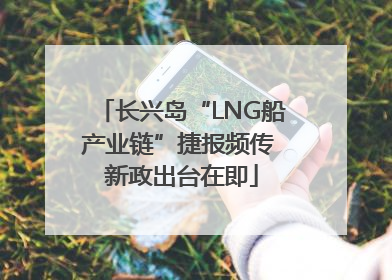 长兴岛“LNG船产业链”捷报频传 新政出台在即