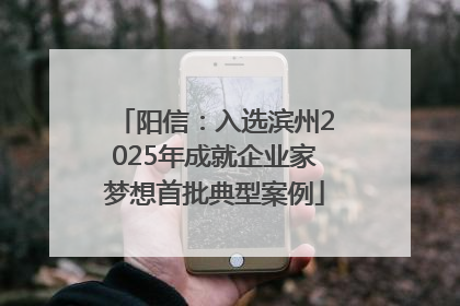阳信：入选滨州2025年成就企业家梦想首批典型案例