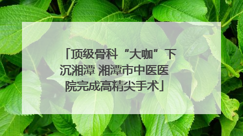 顶级骨科“大咖”下沉湘潭 湘潭市中医医院完成高精尖手术