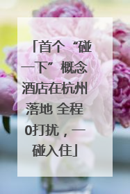 首个“碰一下”概念酒店在杭州落地 全程0打扰，一碰入住