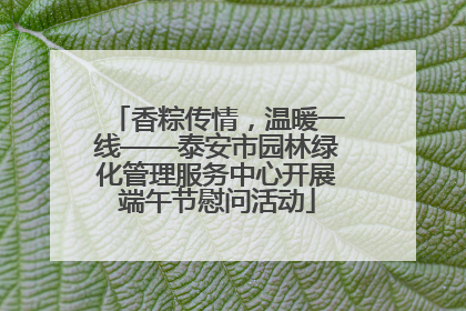 香粽传情，温暖一线——泰安市园林绿化管理服务中心开展端午节慰问活动