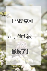 马斯克刚走，他也被撤换了