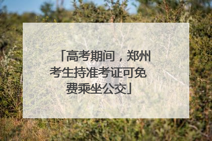 高考期间，郑州考生持准考证可免费乘坐公交