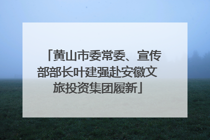黄山市委常委、宣传部部长叶建强赴安徽文旅投资集团履新