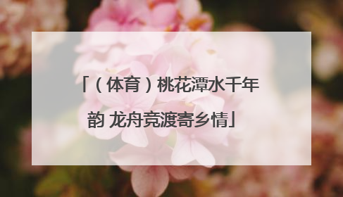（体育）桃花潭水千年韵 龙舟竞渡寄乡情